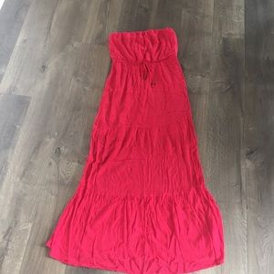 Sz L Coral Maxi Dress